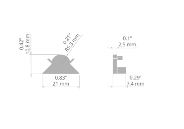 Preview: Endstücke für LED Winkelprofile zum Schutz der Profilenden